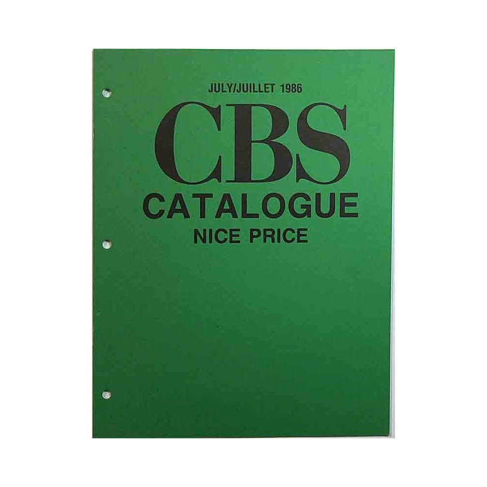 CBS Catalogue 1986 July/Juillet Nice price levyluettelo Painotuote