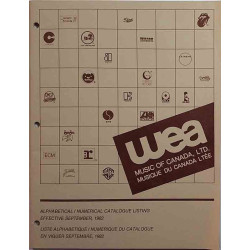 WEA Music of Canada LTD. : Alphabetical / Numerical Catalogue - Printed matter