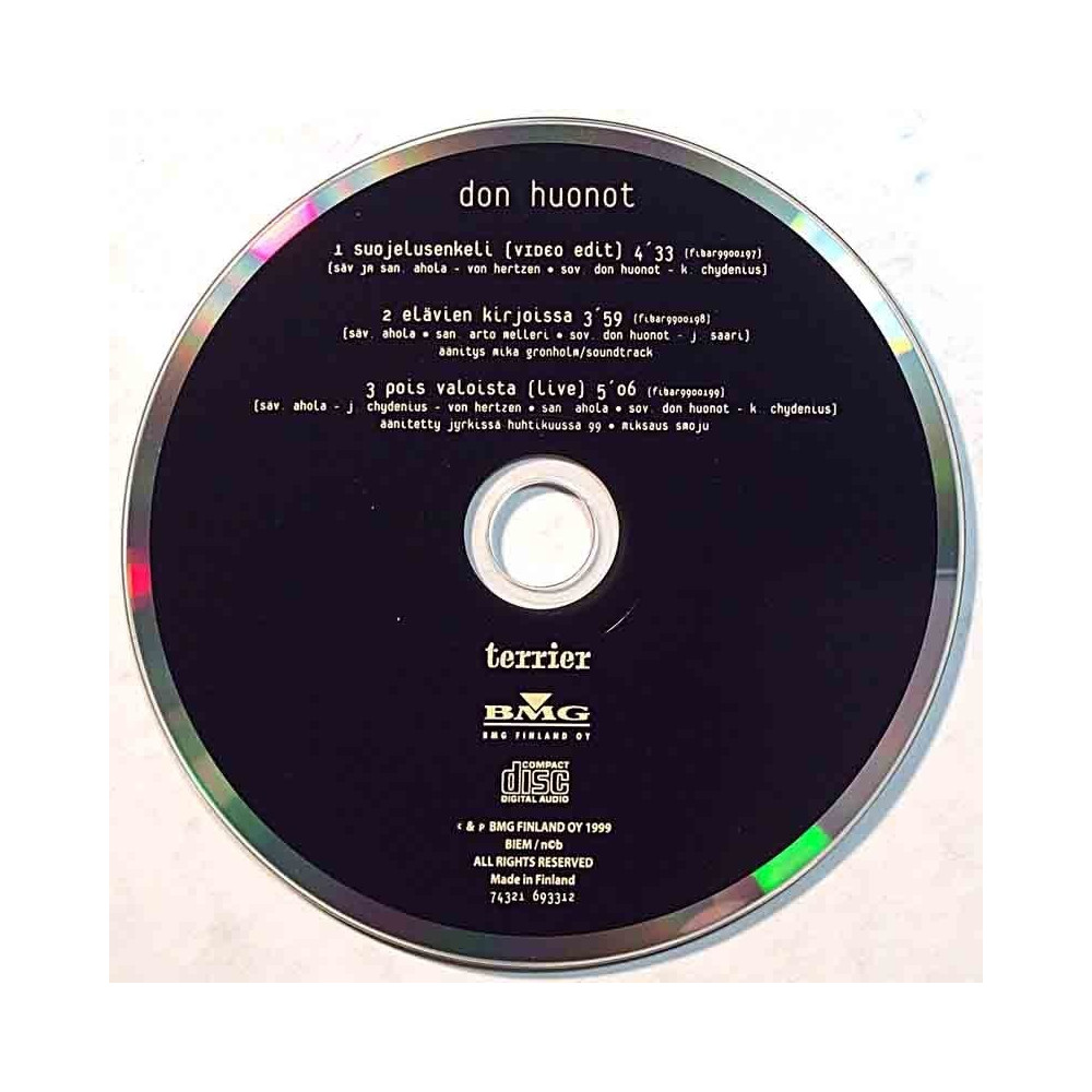 Don Huonot 1999 743216933129 SUOJELUSENKELI +2 cd-maxi CD utan omslag