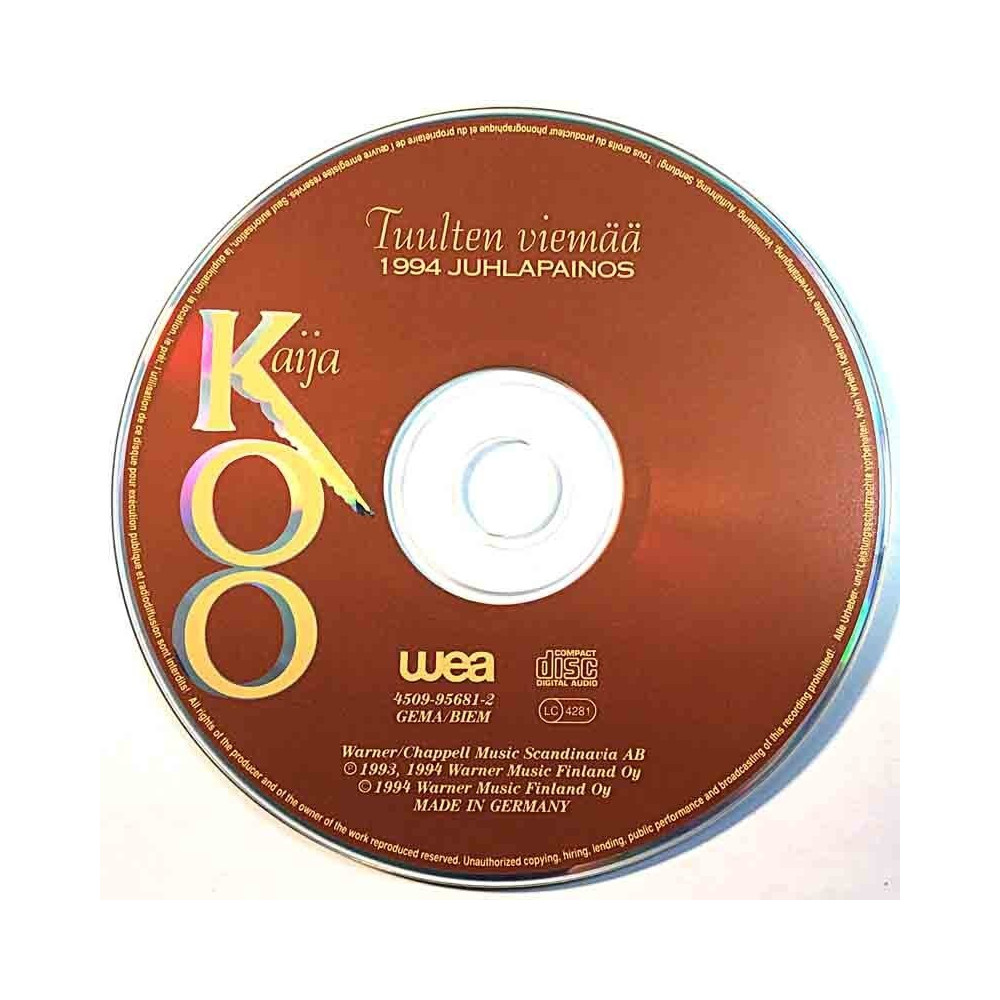 Kaija Koo 1994 4509-95681-2 Tuulten Viemää'94 -Juhlapainos CD utan omslag