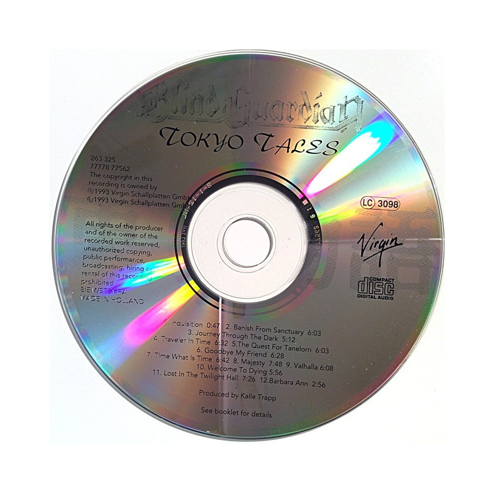 Blind Guardian 1993  Tokyo Tales CD no sleeve