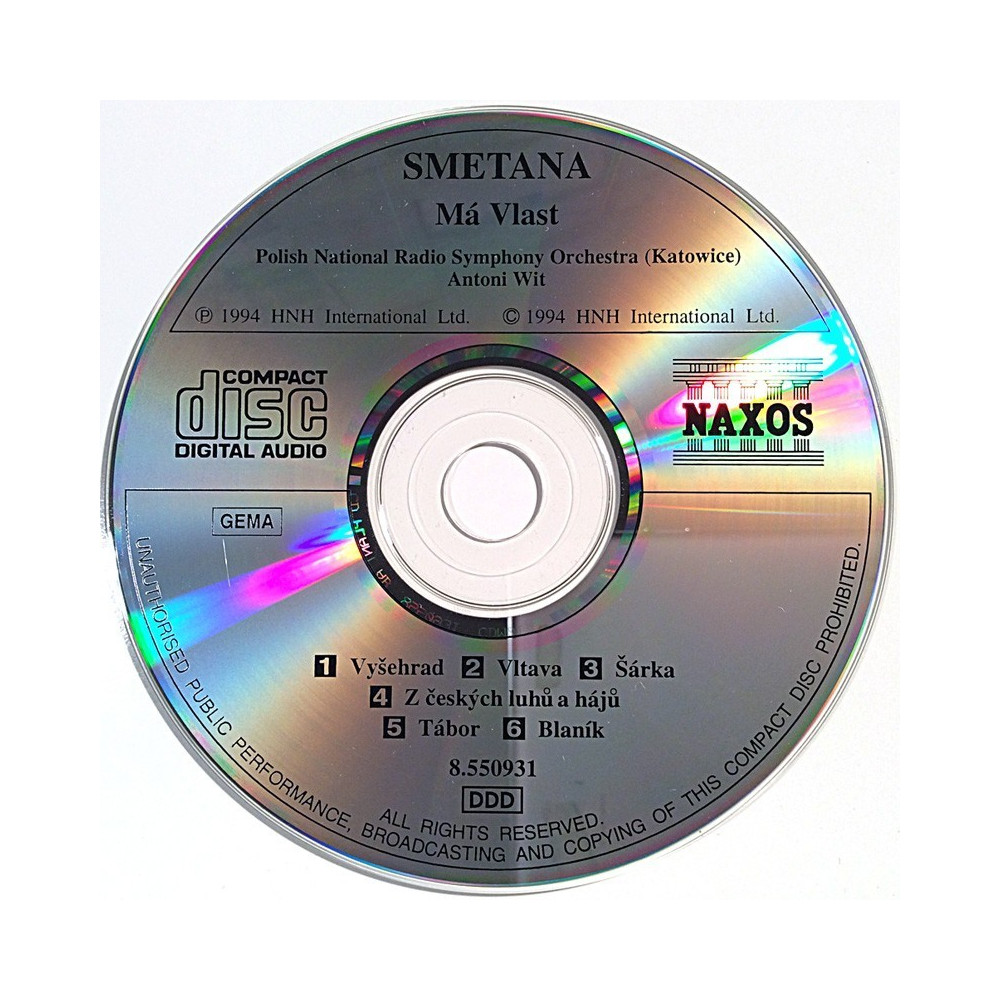 Smetana Bedrich 1959 458 180-2 Ma Vlast CD utan omslag