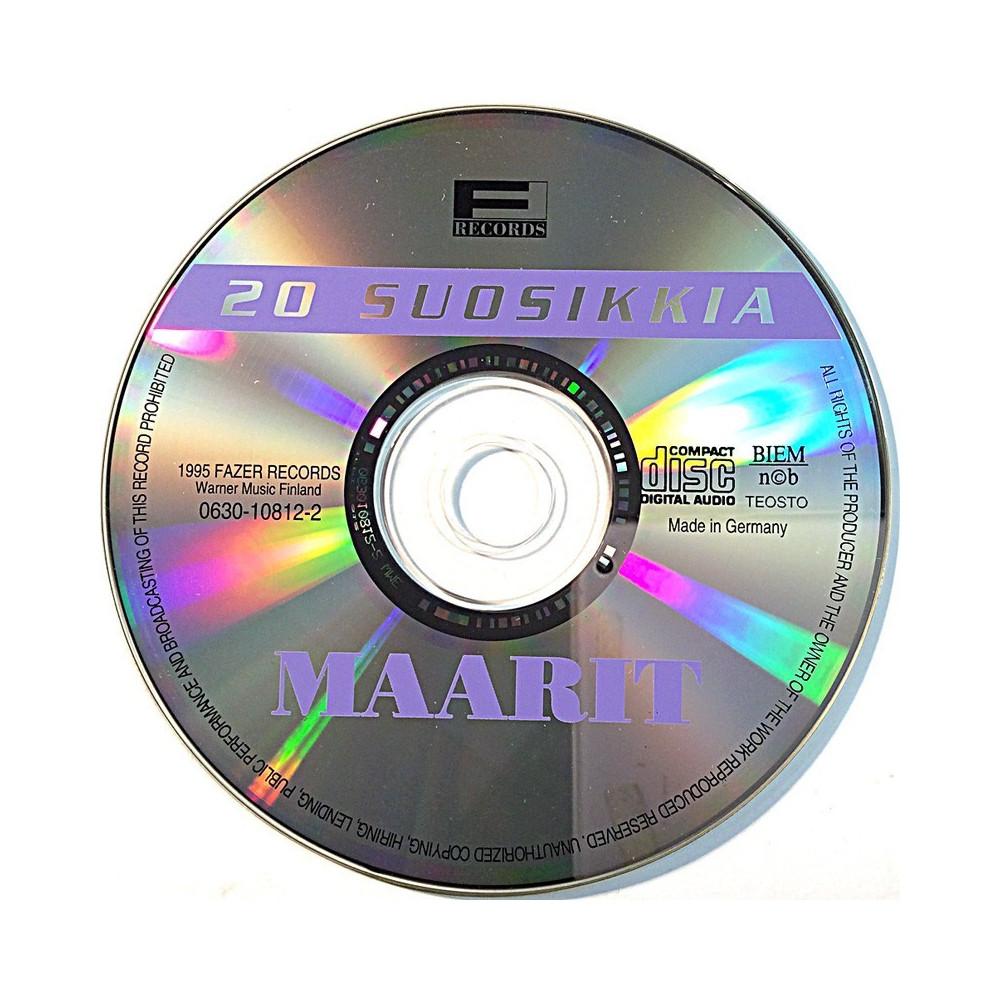Maarit: 20 Suosikkia -Laakson Lilja  kansi Ei kuvakantta levy EX kanneton CD