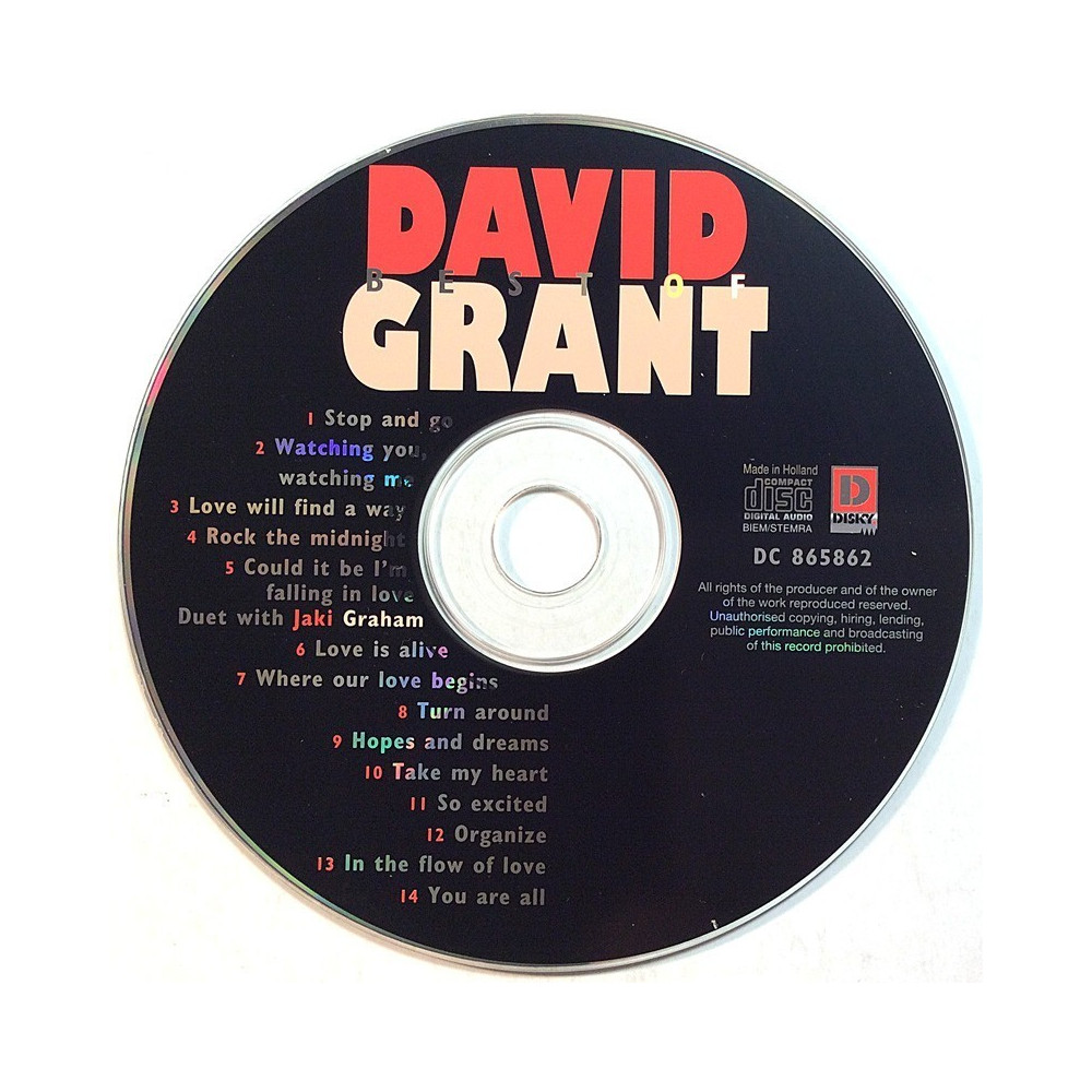 Grant David 1996 DC 865862 Best of CD utan omslag