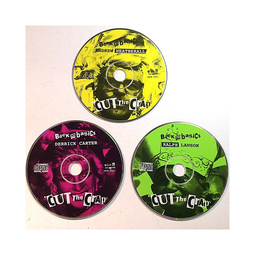 Carter Derrick / Andrew Weatherall / Ralph Lawson : Back To Basics: Cut The Crap 3CD  kansi Ei kuvakantta levy EX kanneton CD