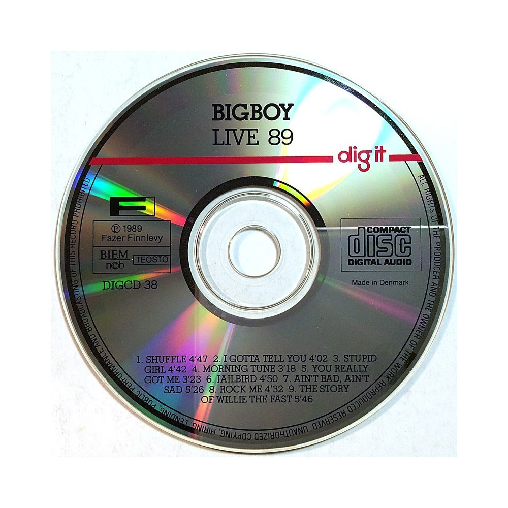 Bigboy: Live 89  kansi Ei kuvakantta levy EX kanneton CD
