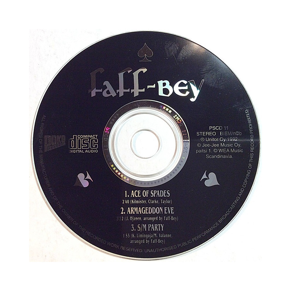Faff-Bey: Ace Of Spades cd-single  kansi Ei kuvakantta levy EX kanneton CD